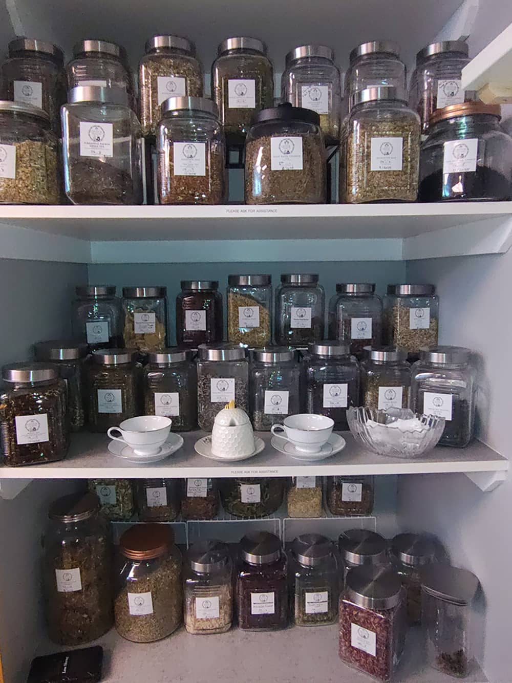 tea-shelves Different Tea Selection