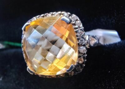 citrine sterling silver ring